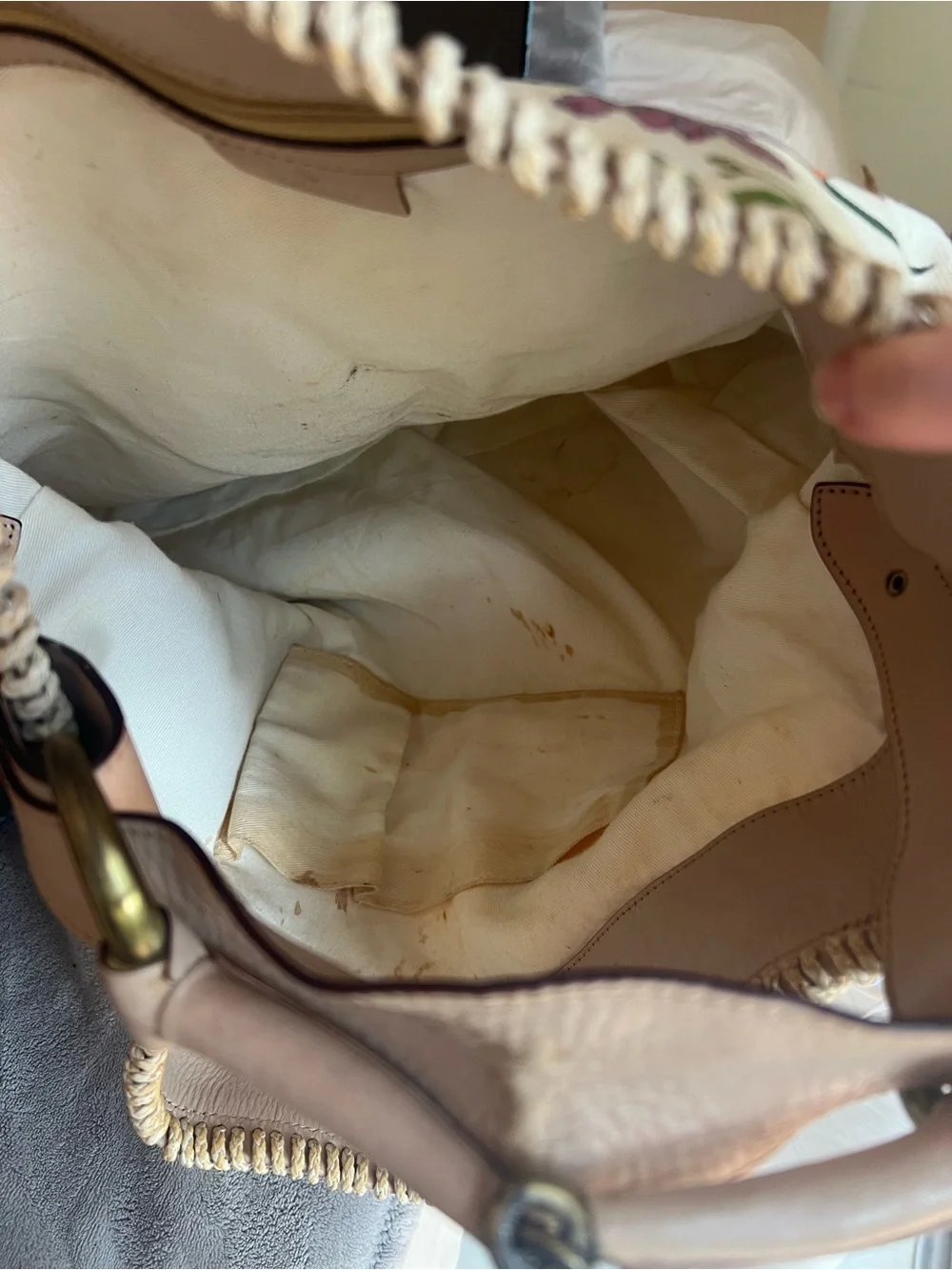 Gucci Cream Floral Print Canvas Tote with Multicolor Garden Motif